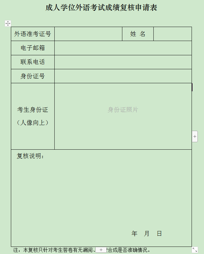 河南师范大学成人教育成人学位英语成绩查询复核表.png