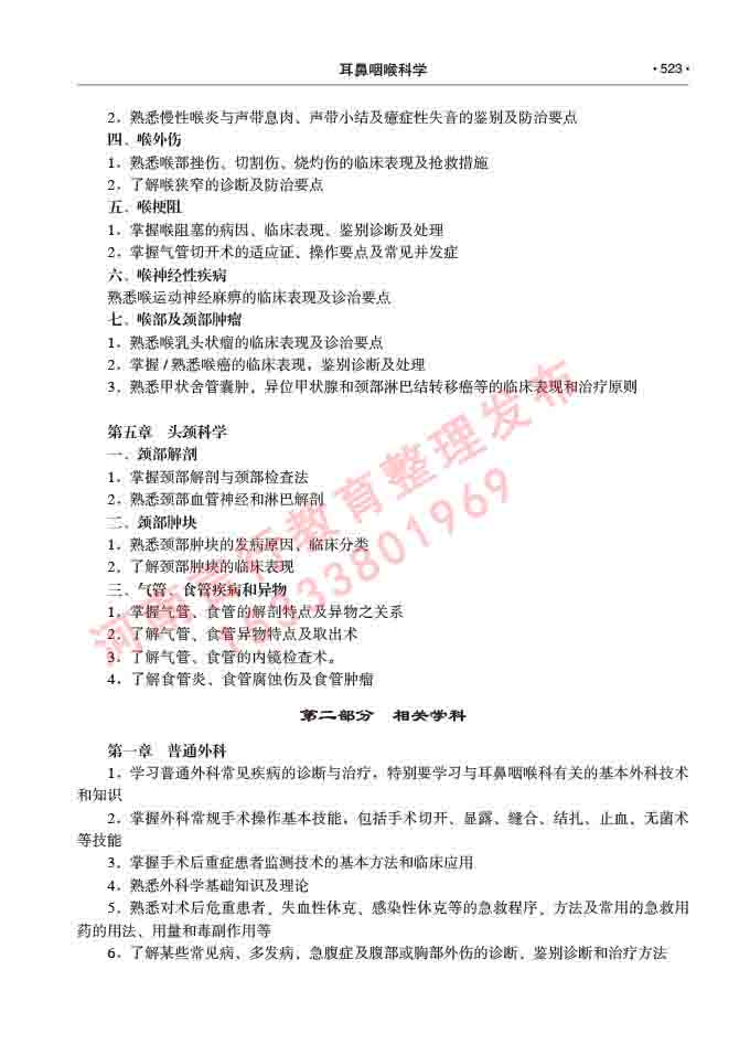 同等学力人员申请硕士研究生临床医学(耳鼻咽喉科学)专业学位证学科综合水平考试大纲及复习真题试卷与答案-523.jpg