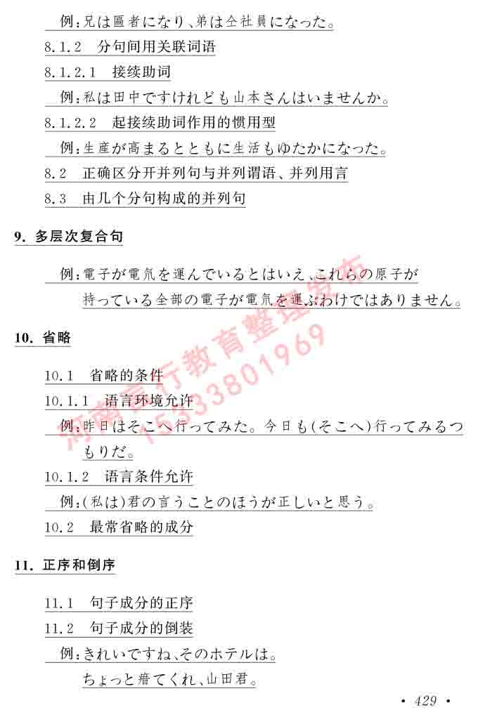 同等学力人员申请硕士在职研究生学位证日语水平全国统一考试复习大纲（第六版）及模拟真题试卷含标准答案-433.jpg