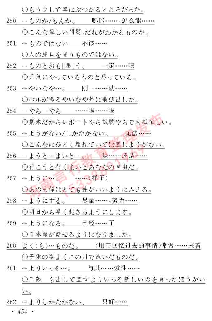 同等学力人员申请硕士在职研究生学位证日语水平全国统一考试复习大纲（第六版）及模拟真题试卷含标准答案-458.jpg