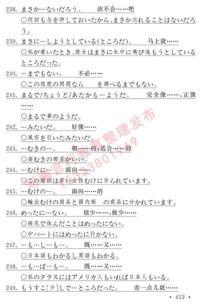 同等学力人员申请硕士在职研究生学位证日语水平全国统一考试复习大纲（第六版）及模拟真题试卷含标准答案-457.jpg