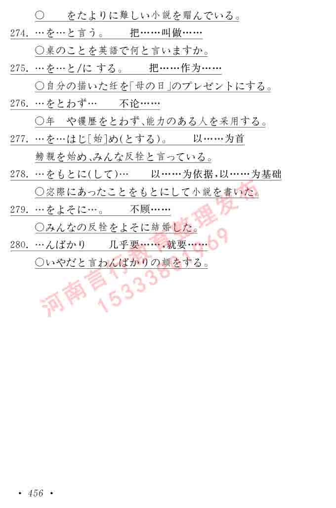 同等学力人员申请硕士在职研究生学位证日语水平全国统一考试复习大纲（第六版）及模拟真题试卷含标准答案-460.jpg