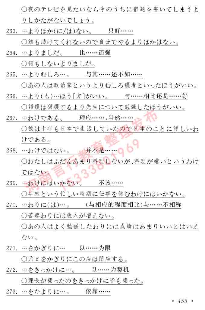 同等学力人员申请硕士在职研究生学位证日语水平全国统一考试复习大纲（第六版）及模拟真题试卷含标准答案-459.jpg